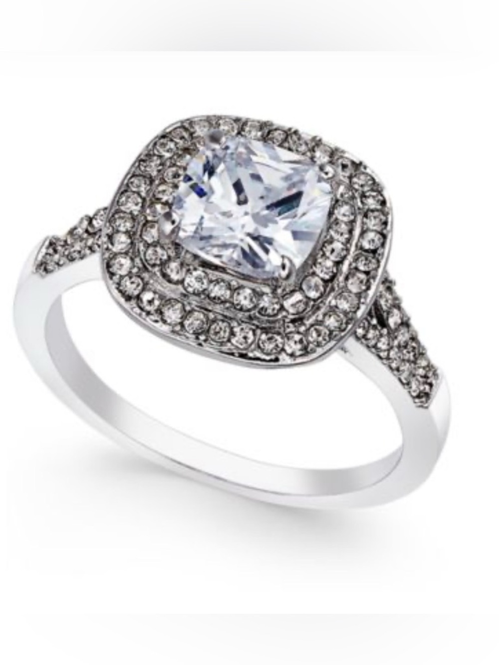 Charter Club Silver-Tone Cubic Zirconia Ring Size 7 - Picture 2 of 6
